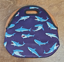 Bolsa tote de neoprene com zíper fecho azul oceano profundo com tubarões comprar usado  Enviando para Brazil