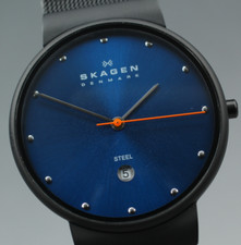 Relógio masculino quase perfeito Skagen J355LSBN Ocean 1000 Ltd quartzo preto azul JDM JAPÃO comprar usado  Enviando para Brazil