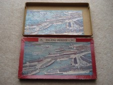 QUEBRA-CABEÇA DE MADEIRA ESCASSO C1935 VINTAGE OCEAN GREYHOUNDS 50 PEÇAS EM ZIGUEZAGUE comprar usado  Enviando para Brazil
