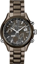 Timex T2N946 relógio de quartzo inteligente masculino hora mundial pulseira de aço preta comprar usado  Enviando para Brazil