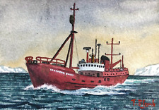 ORIGINAL AQUARELL -  Polar Forschungsschiff "Southern Quest". comprar usado  Enviando para Brazil