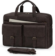 RAINSMORE Bolsa Mensageiro Masculina 16 Polegadas Couro Laptop Bolsas Trabalho Computador Bri..., usado comprar usado  Enviando para Brazil