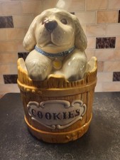 Jarro de biscoito vintage artesanato tesouro fofo filhote patas em balde banheira 11" x 8" comprar usado  Enviando para Brazil