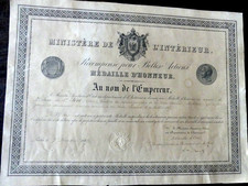 1867 diploma for d'occasion  Expédié en Belgium