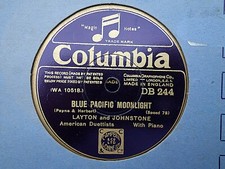 LAYTON & JOHNSTONE - Blue Pacific Moonlight / Here Comes Emily 78 rpm disc (A++) comprar usado  Enviando para Brazil