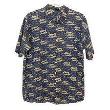 Usado, Camisa havaiana Maui Trading Co masculina 2XL estampa Marlin azul algodão SS Camp #D20 comprar usado  Enviando para Brazil