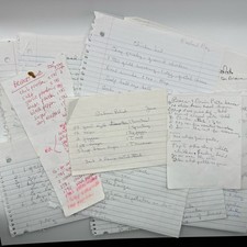 Caderno de receitas cursivas manuscritas vintage x16 páginas de papel, pedaços de papel anos 2000 comprar usado  Enviando para Brazil