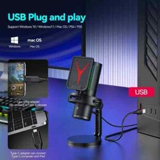 Kit de microfone condensador USB RGB toque para silenciar estúdio de podcast gravação microfone para jogos comprar usado  Enviando para Brazil