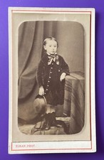 Usado, Photo CDV 1884 ELKAN ROUBAIX Jeune garçon en robe son chapeau en main A099 comprar usado  Enviando para Brazil