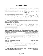 Residential lease agreement for sale  Fort Walton Beach