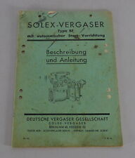 Manual Solex Carburador Tipo Bf Con Automático Start-Vorrichtung Stand 1939 comprar usado  Enviando para Brazil