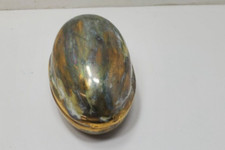 Linda caixa de bugigangas de cerâmica iridescente com anel externo de ouro - J comprar usado  Enviando para Brazil