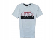 DSQUARED2 Koszulka Męska T-Shirt Biała Logowana r. S/M na sprzedaż  PL