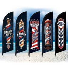 Usado, Bandeira de penas de loja de barbeiro sem vento apenas bandeira Swooper sem poste 2×8 pés comprar usado  Enviando para Brazil