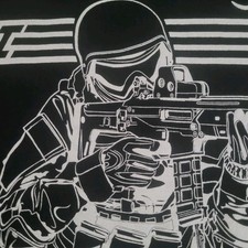 Pistola de Airsoft preta e branca TAMANHO LG. Logotipos masculinos de camiseta Airsoft GI Get Out & Play comprar usado  Enviando para Brazil