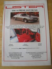 LISTER THE SUPREME JAGUAR XJS MODIFICAÇÕES COSMÉTICAS 1986 ANÚNCIO ARQUIVO A4 47, usado comprar usado  Enviando para Brazil