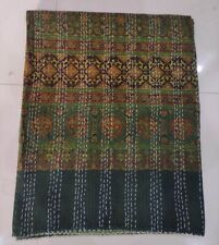 Colcha de algodão indiana Kantha tamanho King cobertor bloco de mão roupa de cama jogar comprar usado  Enviando para Brazil