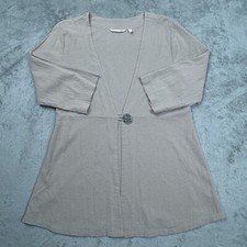 Blusa/jaqueta feminina Soft Surroundings tamanho médio bege botão único frontal comprar usado  Enviando para Brazil