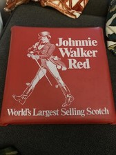 Almofada de assento de vinil rara vintage Johnnie Walker etiqueta vermelha logotipo uísque escocês comprar usado  Enviando para Brazil
