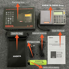 Rádio digital portátil XHDATA D-808 versão antiga FM ST/SW/MW/LW/SSB/AIR RDS, usado comprar usado  Enviando para Brazil