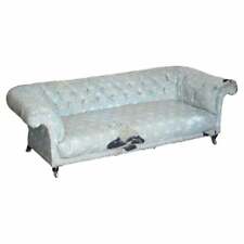 SOFÁ VICTORIAN HOWARD & SON'S CHESTERFIELD INC TECIDO TIQUE-TAQUE ANTIGO NÃO RESTAURADO comprar usado  Enviando para Brazil