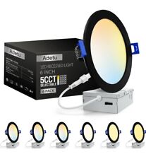Adetu pacote com 6 6 polegadas preto 5CCT luz de teto embutida LED ultrafina com jun..., usado comprar usado  Enviando para Brazil