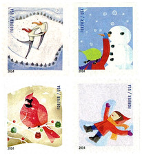 Selos postais USPS não usados 2014 edições de férias "diversão de inverno" livro de 20 4941-44 comprar usado  Enviando para Brazil