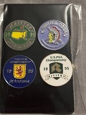 Conjunto de 4 marcadores de bola de golfe plana 1995 Majors Masters, US Open, PGA etc FREEPOST comprar usado  Enviando para Brazil