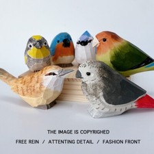 Adorno de pájaro de madera hecho a mano lindo loro decoración de madera maciza, regalo de cumpleaños segunda mano  Embacar hacia Mexico