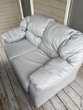 light grey leather loveseat for sale  Coffeyville