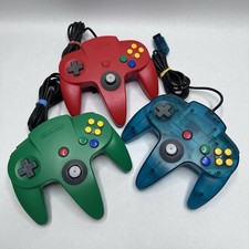 Usado, Lote de controles Nintendo 64 verde/azul gelo/vermelho autêntico fabricante de equipamento original (N64) comprar usado  Enviando para Brazil