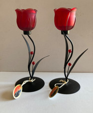 Pair glass red for sale  HALESWORTH