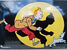 Plaque émaillée tintin d'occasion Plaque émaillée tintin d'occasion  Le Mesnil-Saint-Denis