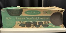 Utensílios de cozinha de cerâmica antiaderente Orgreenic conjunto de 16 peças panelas novas utensílios comprar usado  Enviando para Brazil