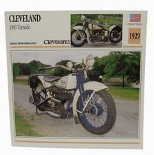 Folha de cartão de especificações de motocicleta Cleveland 1000 Tornado Estados Unidos 1929, usado comprar usado  Enviando para Brazil