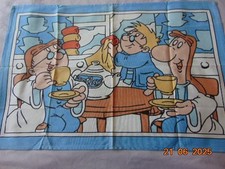 Toallas de té, artículos de coleccionista.   Tetley Tea Folk, escena de limpieza de ventanas segunda mano  Embacar hacia Mexico