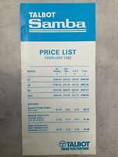 Talbot samba market for sale  COLCHESTER