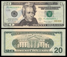 Estados Unidos  20 Dollars  2017A  Pick 546  (L)  (San Fra) (Imagen)  SC- = aUNC, usado comprar usado  Enviando para Brazil