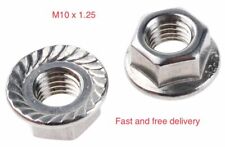 Roda dentada de aço inoxidável porca sextavada flange rosca passo fino métrico M10x1.25  comprar usado  Enviando para Brazil