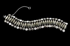 Pulseira Vintage de Strass Regency – Cristais de Marquesa de Fumaça Claros e Verdes, usado comprar usado  Enviando para Brazil