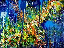 Peinture abstraite bleue d'occasion  Paris XIII