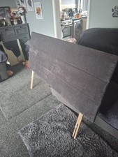 Grey velour headboard for sale  WARRINGTON