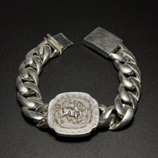 Pulseira de prata vintage indígena feita à mão com padrão de besta coleção antiga 110 comprar usado  Enviando para Brazil
