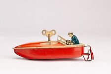 TIN MOTORBOAT "MS" VINTAGE TOY WIND-UP -40's-ANTICO GIOCATTOLO - US ZONE GERMANY comprar usado  Enviando para Brazil