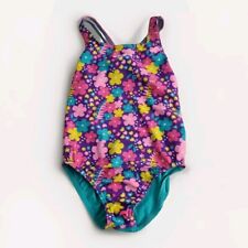 Fato de banho Speedo GIRLS nadadores tamanho 6 rosa roxo floral peça única muito bom estado usado comprar usado  Enviando para Brazil