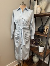 Vestido Camisa Midi Antonio Melani Feminino 0 Roxanne com Cinto com Botões Azul Claro comprar usado Vestido Camisa Midi Antonio Melani Feminino 0 Roxanne com Cinto com Botões Azul Claro comprar usado  Enviando para Brazil