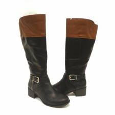 NOVA $80 Style & Co. Venesa Bota de Equitação Alta Barril Preto Fivela Acento 5M comprar usado  Enviando para Brazil