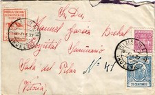 Capa SCW 1937 de Villalba del Alcor (Huelva) para Vitória local + selos fiscais (775) comprar usado  Enviando para Brazil