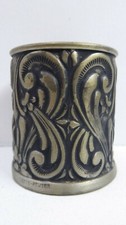 VINTAGE MATCH STICK HOLDER STRIKE DECORATIVO PEWTER MESA STAND MATCH BOX comprar usado  Enviando para Brazil