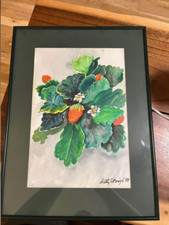 Strawberry watercolor picture for sale  Denver